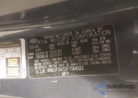 2015 Kia Soul + из США, поврежденный, VIN KNDJP3A55F7184122